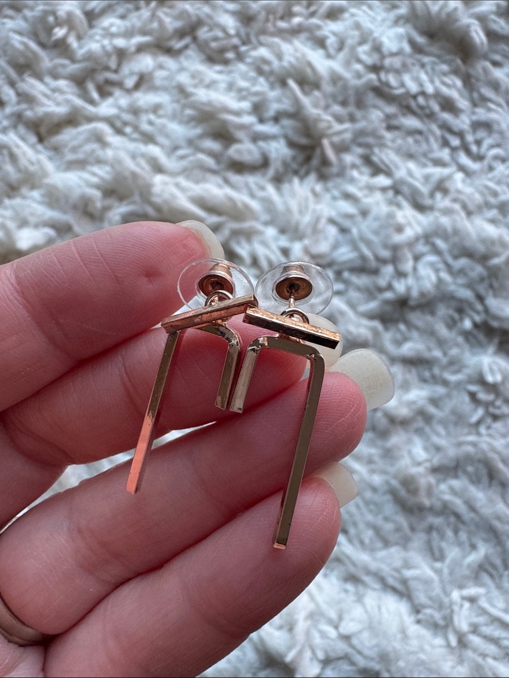 Rose Tone Abstract Earrings